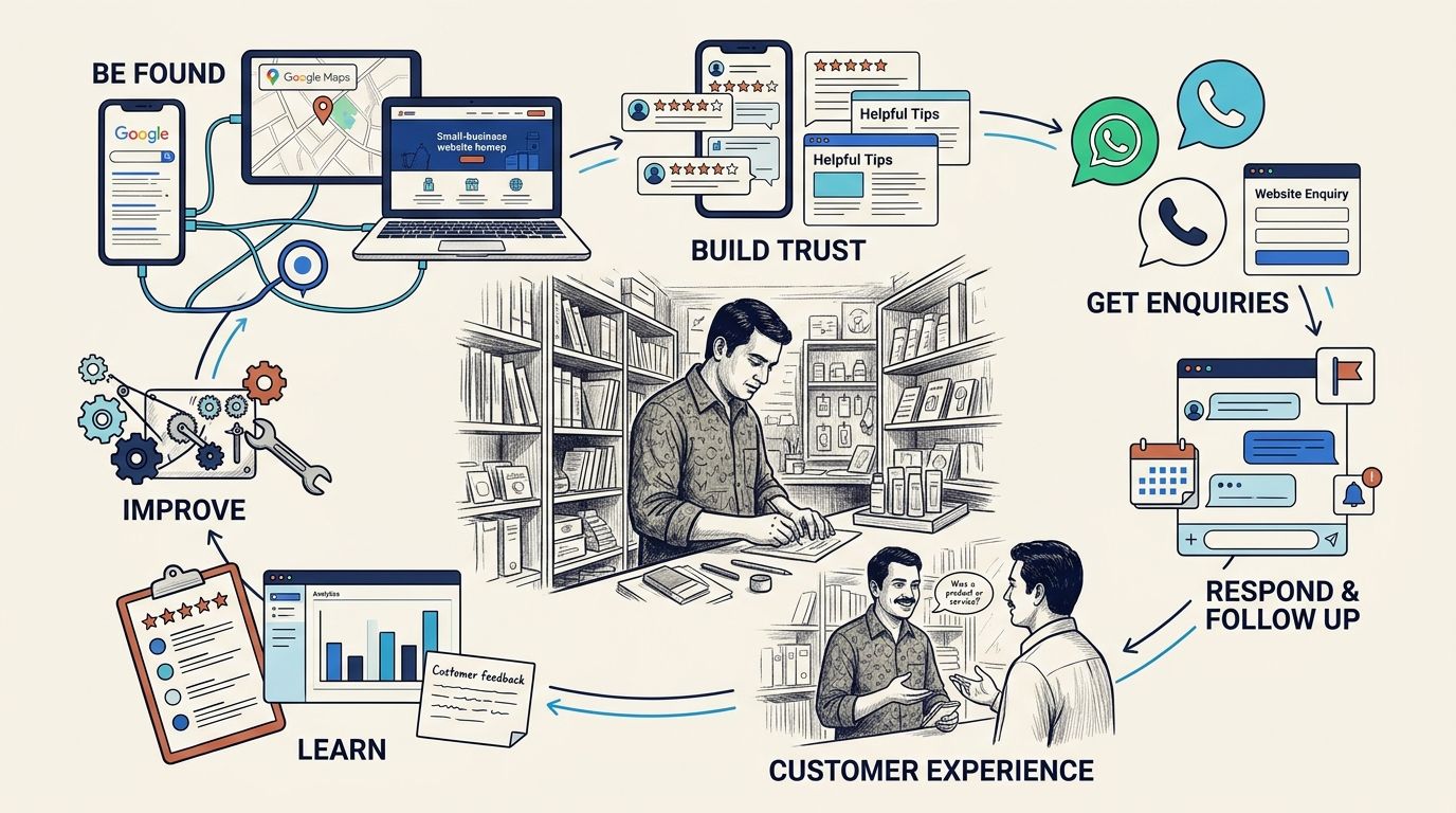 What MarsEdge Delivers - the connected system that helps people find, trust and reach your business